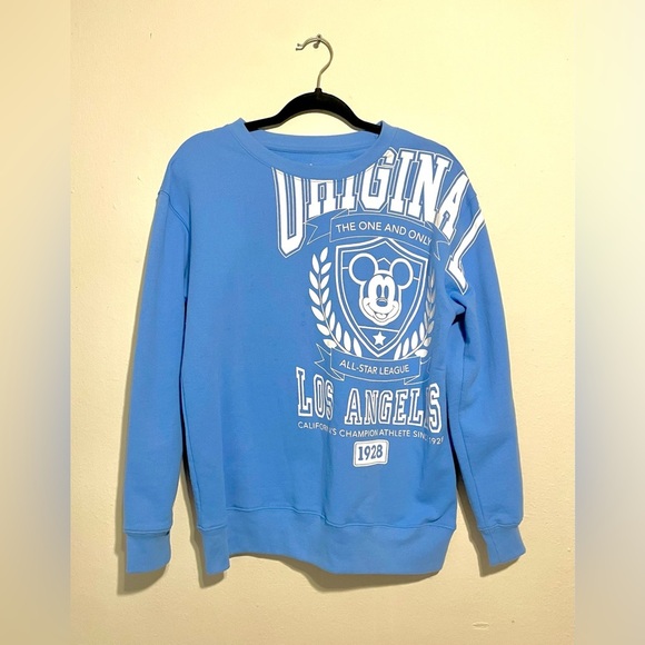 Disney Mickey Mouse Sweatshirt Sweater Offset Print Crew Neck Retro Size M - Picture 1 of 7